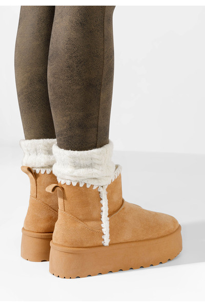 B T Shoes Mποτάκια πλατφόρμα Lorely ταμπά