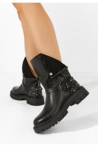 B T Shoes Γυναικεία μποτάκια Louvenia Μαύρα