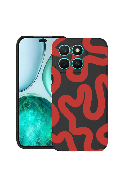 bestcase Carcasă antișoc pentru Honor 400 Smart cu design linie abstractă roș...