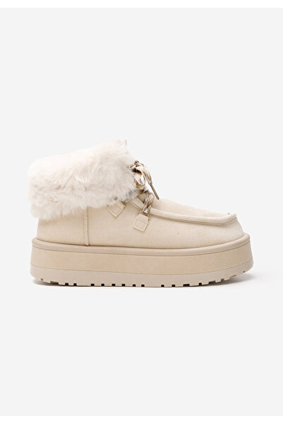 B T Shoes Mποτάκια πλατφόρμα Aseva μπεζ