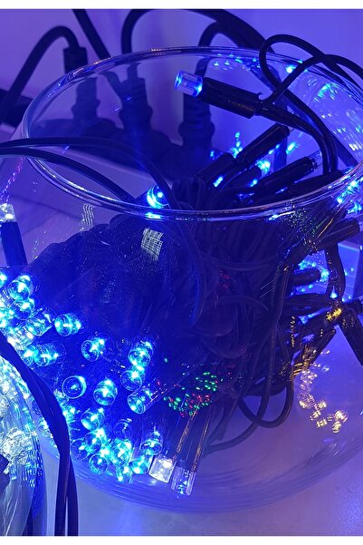 SDX Market Instalație de Crăciun, 10 m liniară, albastră, 100 LED-uri cu surs...