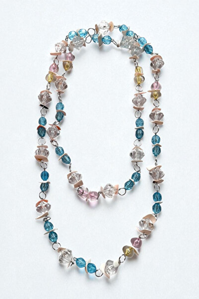 PETEK AKSESUAR Long Necklace with Crystal Natural Stone