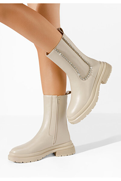 B T Shoes Μποτάκια Chelsea γυναικεία Nebula μπεζ