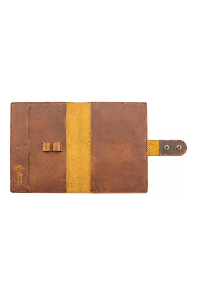twingold A5 Notebook and Agenda Cover - 100% Crazy Leather - Ko10003 - Tan
