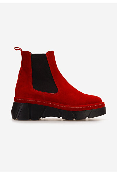 B T Shoes Červené dámské chelsea boty Avelyn V2