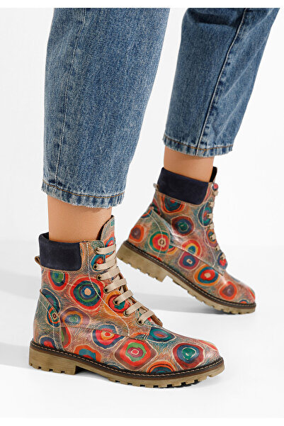 B T Shoes Ghete dama piele Pantonia V5 multicolore