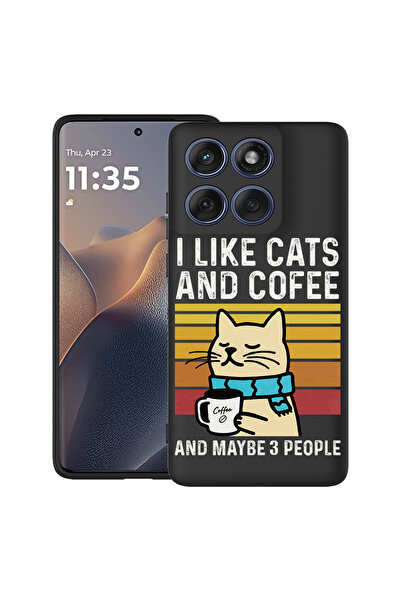 bestcase Carcasă antișoc pentru Motorola Edge 60 Pro cu design pisici și cafea, 2043681 B 1851