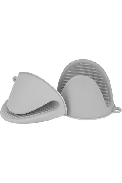 awwaline Set 2 oven mitts made of silicone, awwaline, gray, 10 x 8 cm