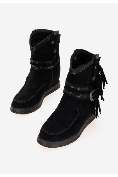 B T Shoes Černé mocc kozačky Izenite