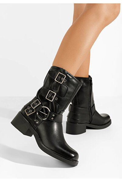 B T Shoes Γυναικεία μποτάκια Karmela Μαύρα