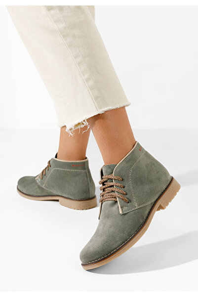 B T Shoes Γυναικεία δερμάτινα μποτάκια Alene πρασινο