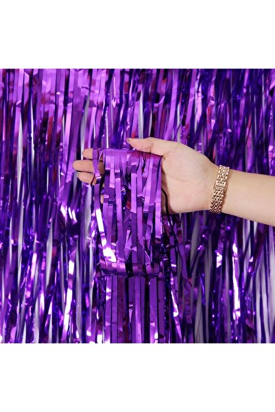 Flippy Fringe Curtain, Flippy, Party Decor Pattern, Photo Background, Colorful, Size 100x200 cm, Purple