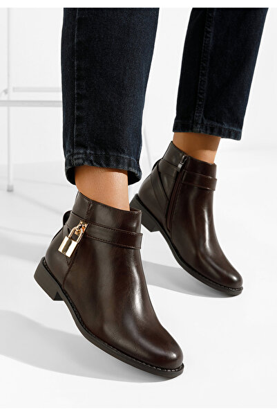 B T Shoes Γυναικεία μποτάκια Karlina καφε