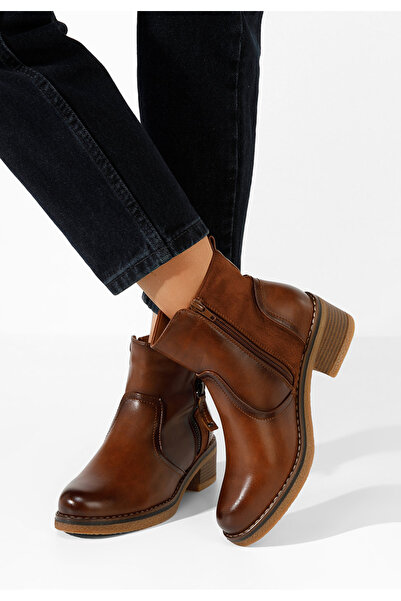 B T Shoes Γυναικεία μποτάκια Eulalia ταμπά