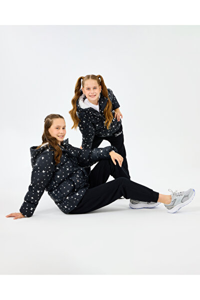 SKECHERS G Puffer Jacket Büyük Kız Çocuk Siyah Mont SK2520052-1602