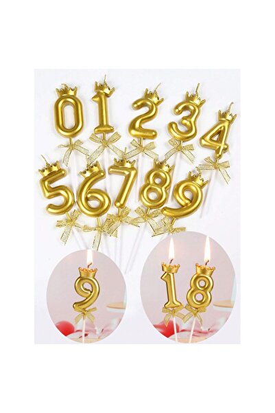 Flippy Lumânare pentru tort numărul 9, model coroană, aurie, Flippy, petrecere