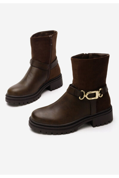 B T Shoes Γυναικεία μποτάκια Jacklyn καφε