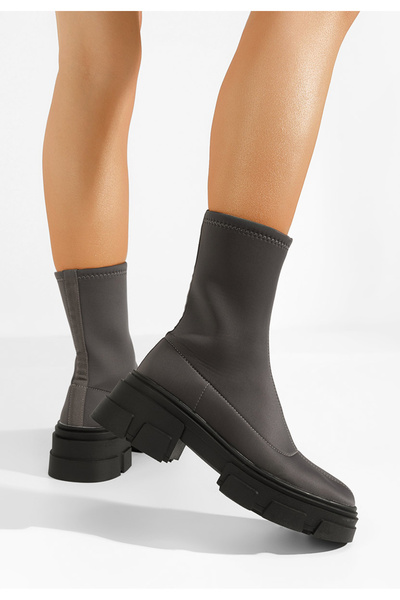 B T Shoes Γυναικεία μποτάκια Sumeria γκρι