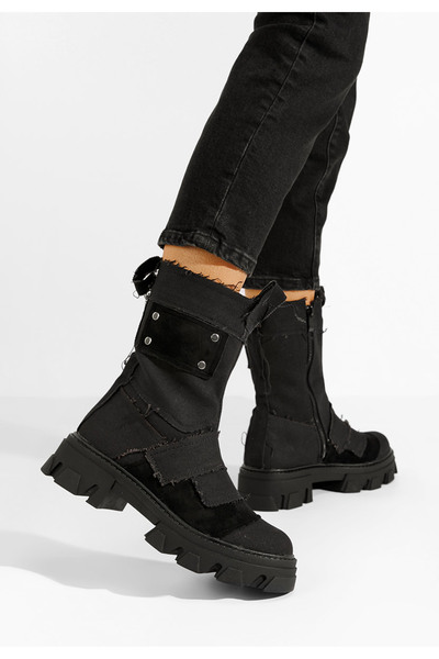 B T Shoes Γυναικεία μποτάκια Midvala Μαύρα