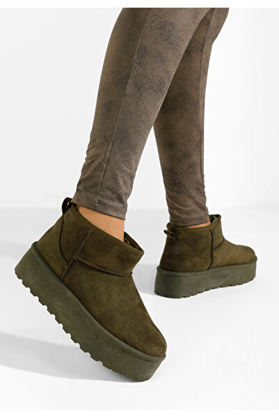 B T Shoes Zelené dámské válenky na platformě Lissie