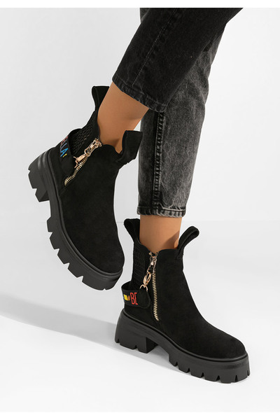 B T Shoes Γυναικεία μποτάκια Luizza V2 Μαύρα