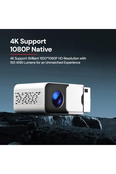 Wownect Smart Mini Projector, Latest Android 13.0, Electric Focus, 4K Supported, HD 1080P, Portable