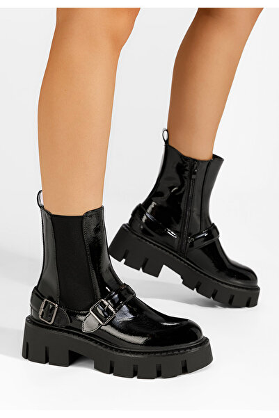 B T Shoes Black Carolinne platform boots