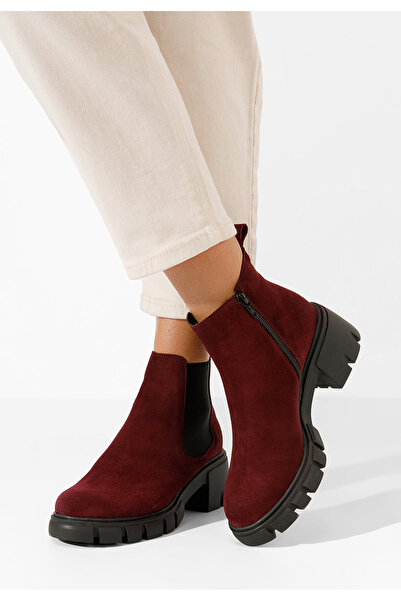 B T Shoes Μποτάκια Chelsea γυναικεία Rowa μπορντό