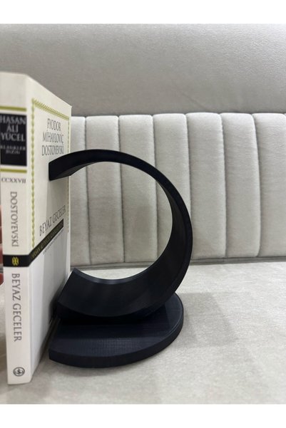 TODEKORA Minimal Curved Book Holder Modern Decorative Bookshelf Accessory Desk Accessory
