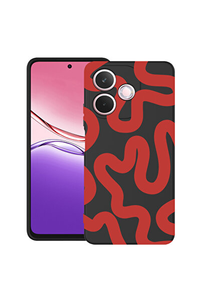 bestcase Carcasă antișoc pentru OPPO A5 Pro 5G cu design linie abstractă roși...