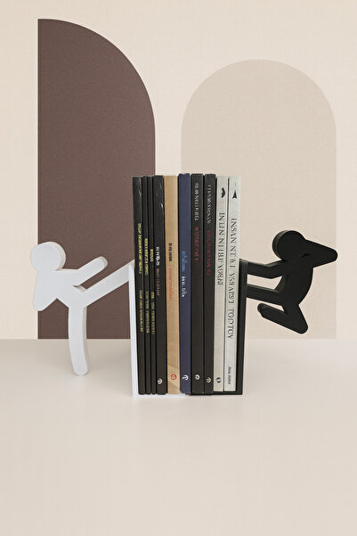 Kung Fu Shaped Book Holder Fun Decorative Bookshelf Accessory Table Top Decor