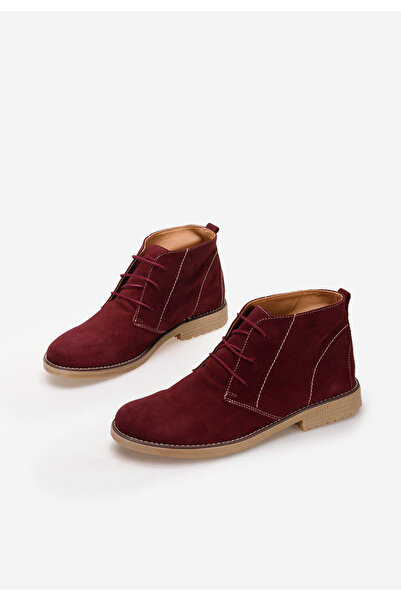 B T Shoes Γυναικεία δερμάτινα μποτάκια Kalisa V5 μπορντό