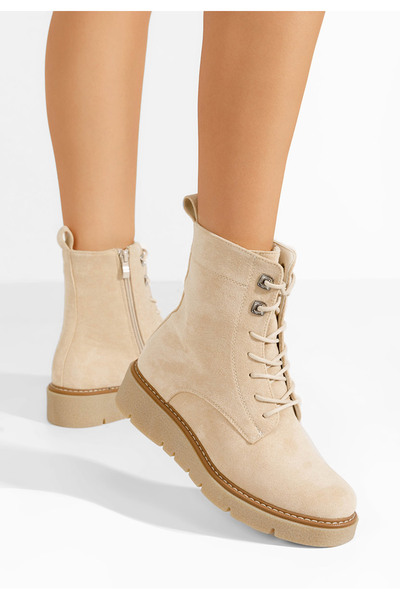 B T Shoes Γυναικεία μποτάκια Terrianna μπεζ