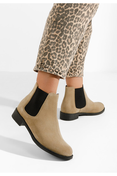 B T Shoes Ghete dama piele Campina V2 bej