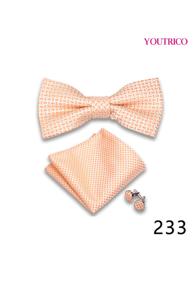 Youtrico Suit Bow Tie Handkerchief Cufflink-Premium Handmade 3-Piece