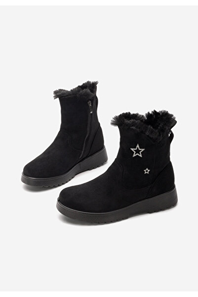 B T Shoes Χειμερινά Αρβυλάκια γυναικείες Aniqa Μαύρα