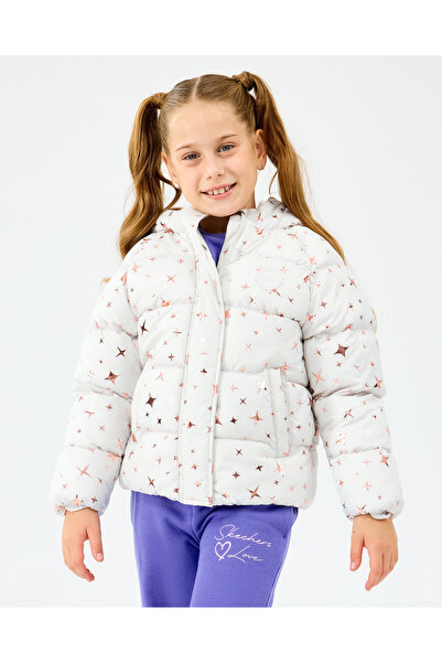 SKECHERS G Puffer Jacket Голямо момичешко палто в цвят слонова кост SK2520052-1040
