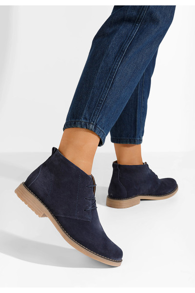 B T Shoes Women's navy suede boots Kalisa V5