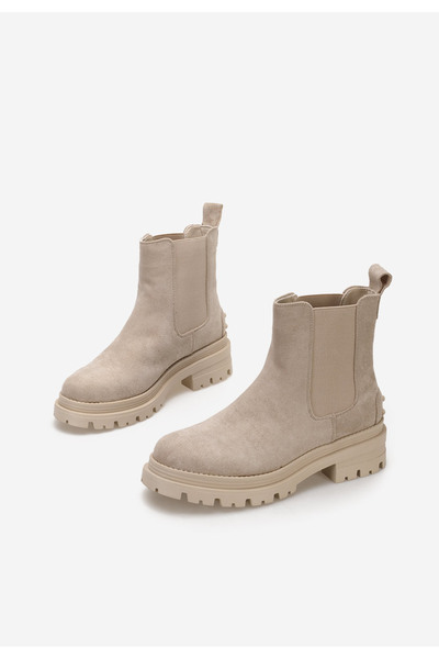 B T Shoes Μποτάκια Chelsea γυναικεία Sallia μπεζ