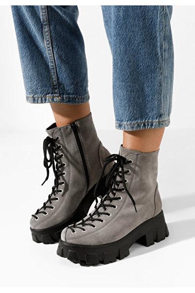 B T Shoes Women's leather boots Suneca V2 gray