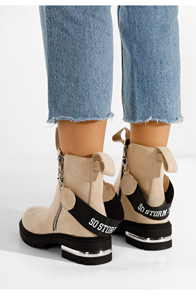 B T Shoes Γυναικεία μποτάκια Entinas μπεζ