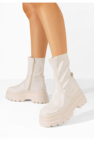 B T Shoes Mποτάκια πλατφόρμα Anndrea μπεζ