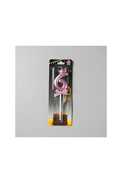 Flippy Number 6 Candle, Flippy, Crown with Bow, For Cake, 6 x 2.5 cm Purple