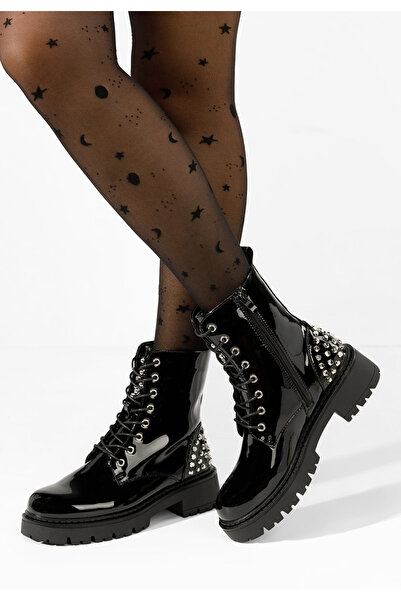 B T Shoes Ghete cu talpa groasa Erminia negre