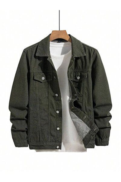 Wkm Denim Casual Erkek Standart Kalıp Cepli Düğmeli Kot Ceket