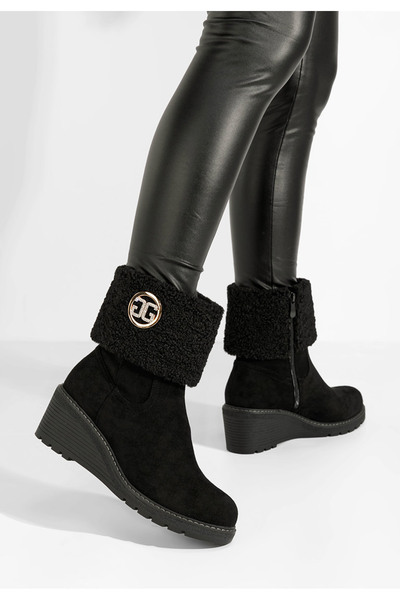 B T Shoes Mποτάκια πλατφόρμα Sophie Μαύρα
