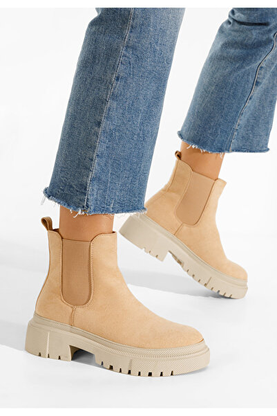 B T Shoes Μποτάκια Chelsea γυναικεία Aretha ταμπά