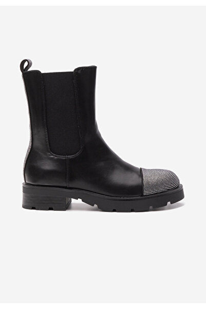 B T Shoes Černé dámské polokozačky Jeannetta