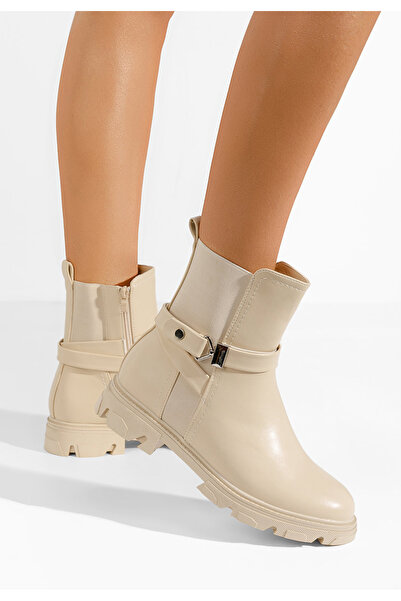 B T Shoes Γυναικεία μποτάκια Eviara μπεζ