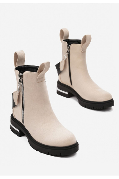 B T Shoes Γυναικεία μποτάκια Entinas μπεζ